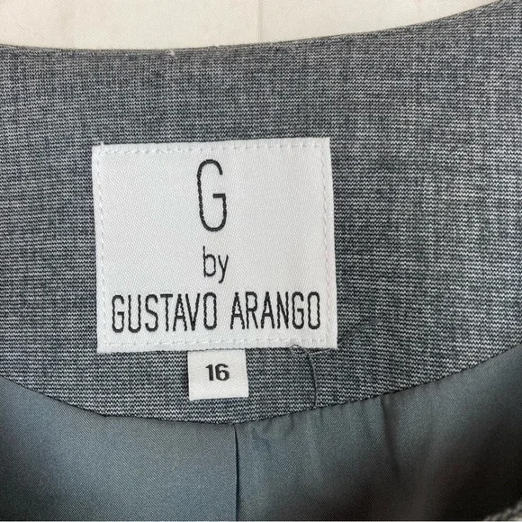 G by Gustavo Arango Size 16 Pocketed Jacket Blazer Duster Button Stretch Career - Picture 5 of 9